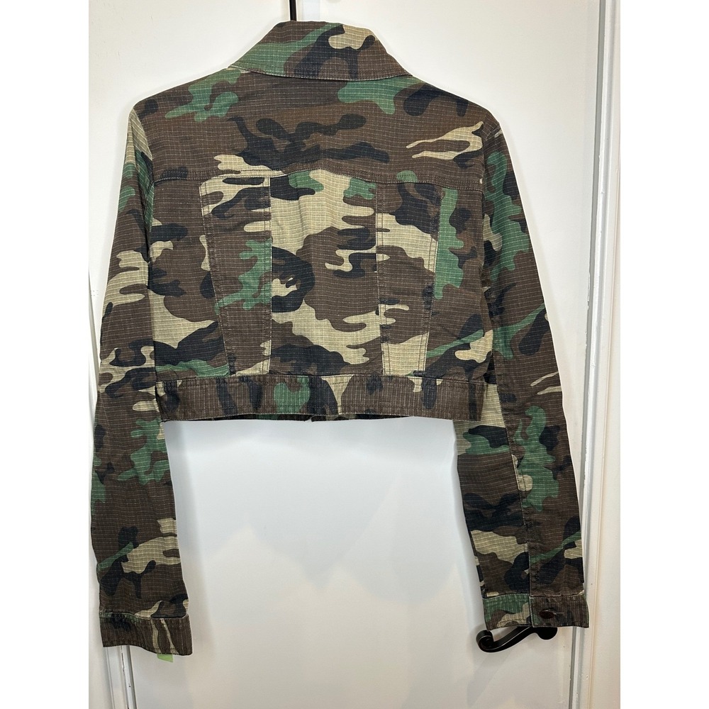 Sashimi Womens Cropped Camo Jacket Ripstop Utility Woodland Camouflage Large - Picture 7 of 7